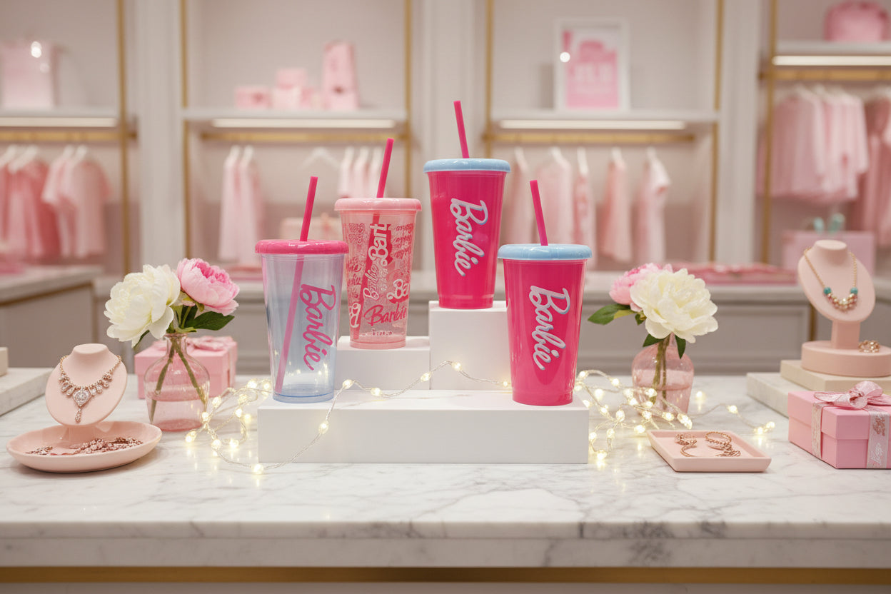 Cute pink Barbie Cup set