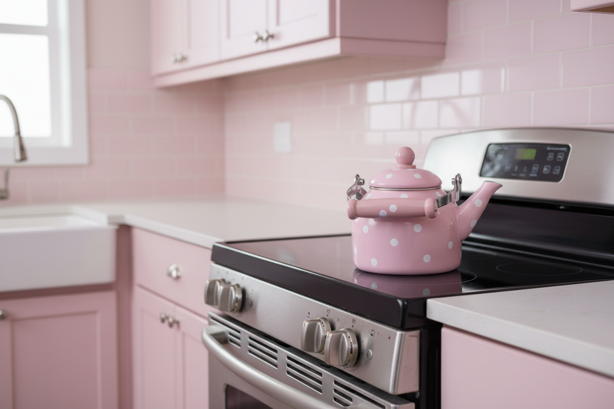 Polka dot tea kettle