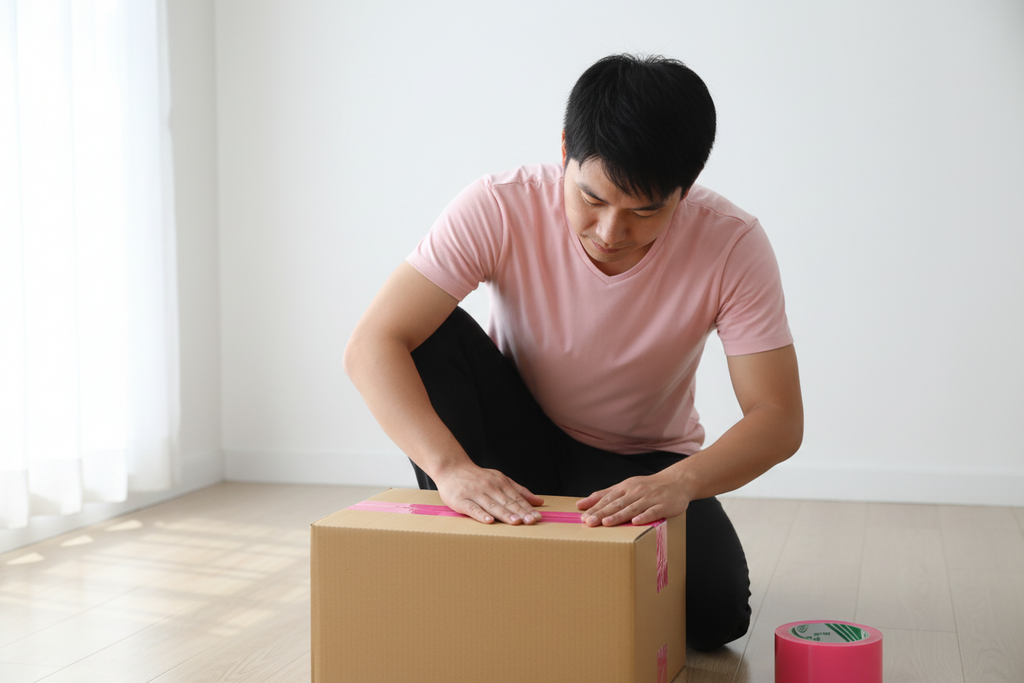 Pink Roll Of Packing Tape