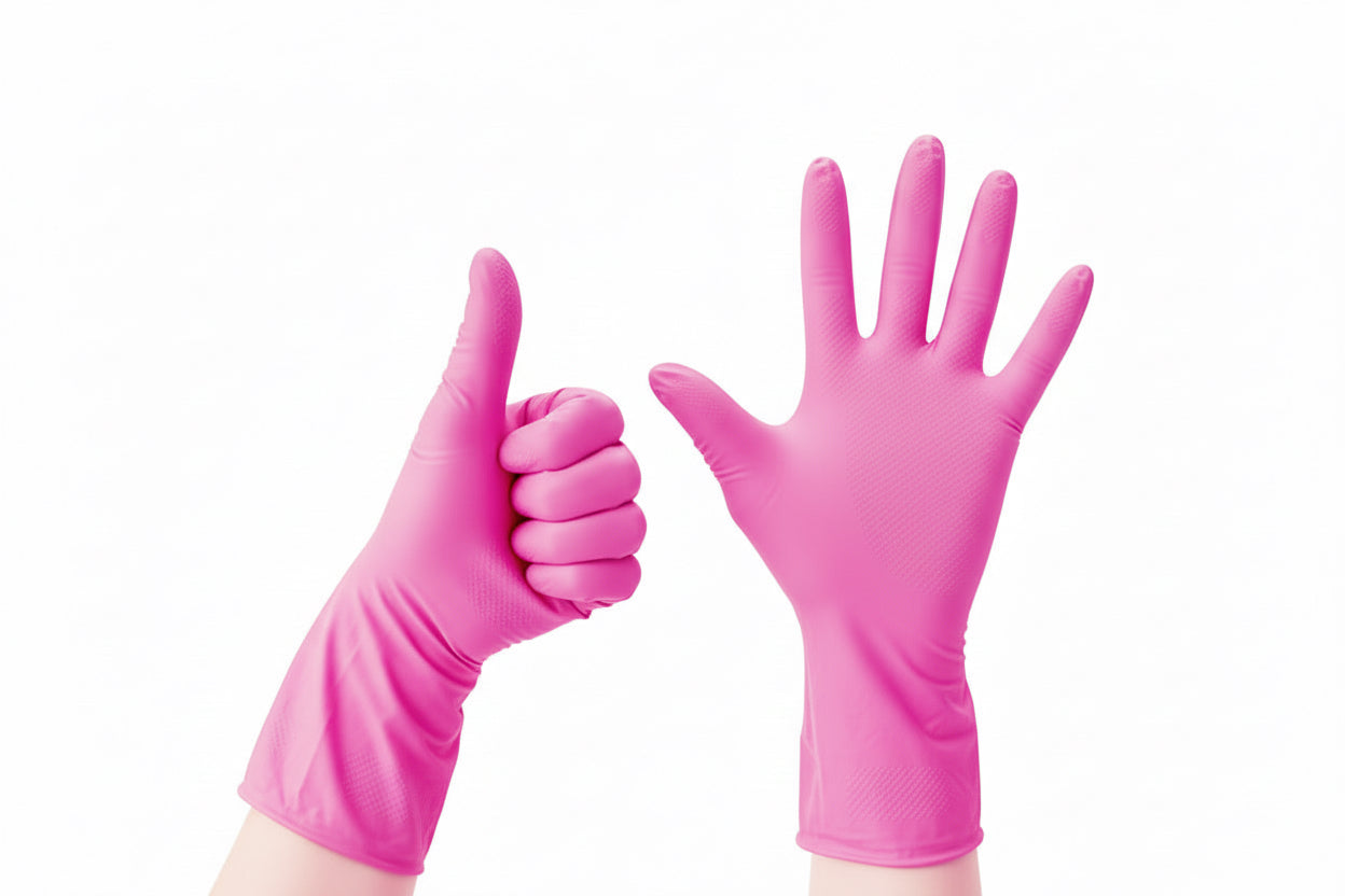 Hot Pink Nitrile gloves
