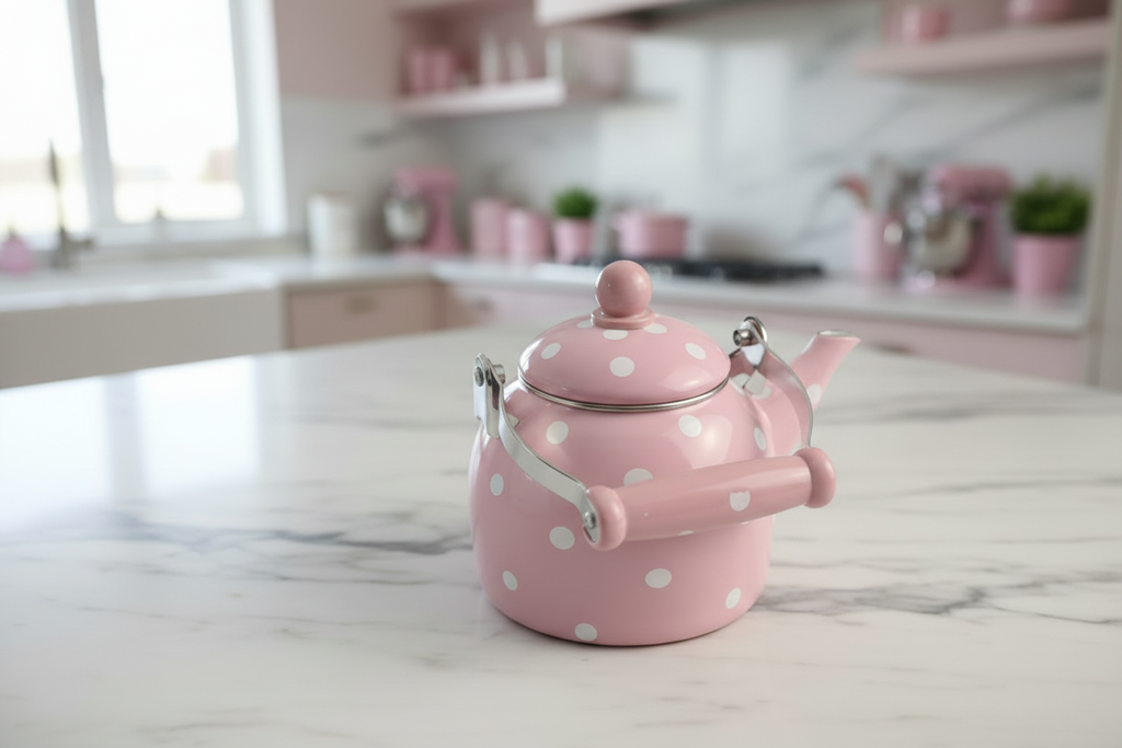 Polka dot tea kettle