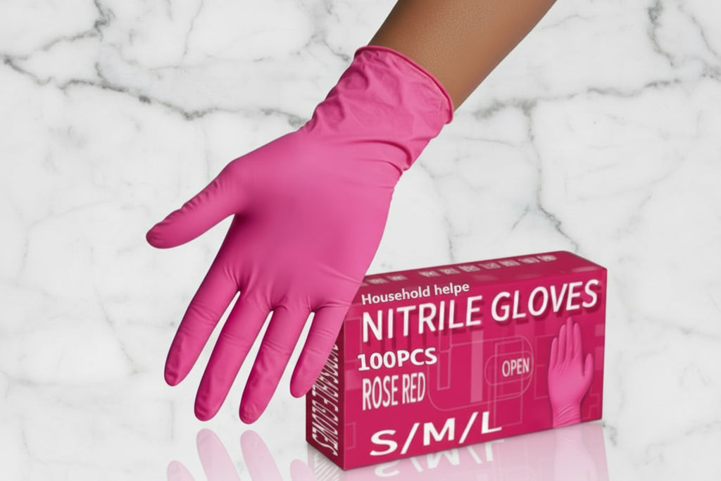 Hot Pink Nitrile gloves