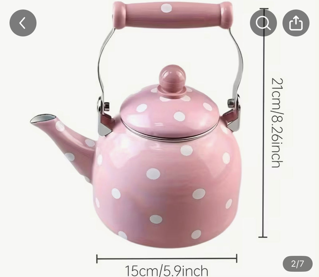 Polka dot tea kettle