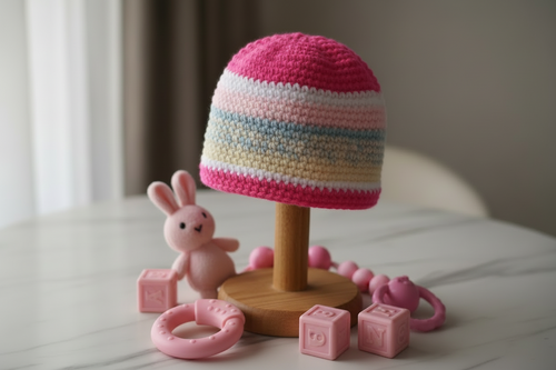 Adorable knitted baby cap