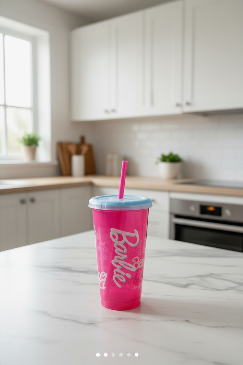 Cute pink Barbie Cup set